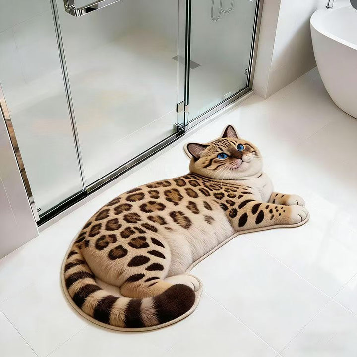 Plush Cat-Shaped Bath Mat