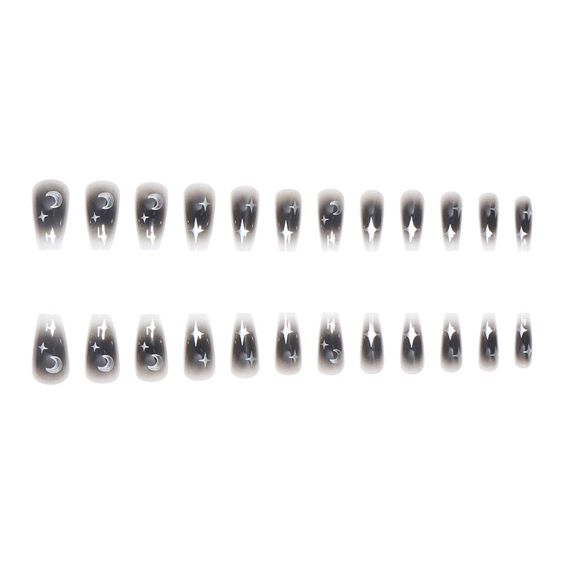 Artistic Stiletto Acrylic Press-On Nails with Starry Design Bowlift