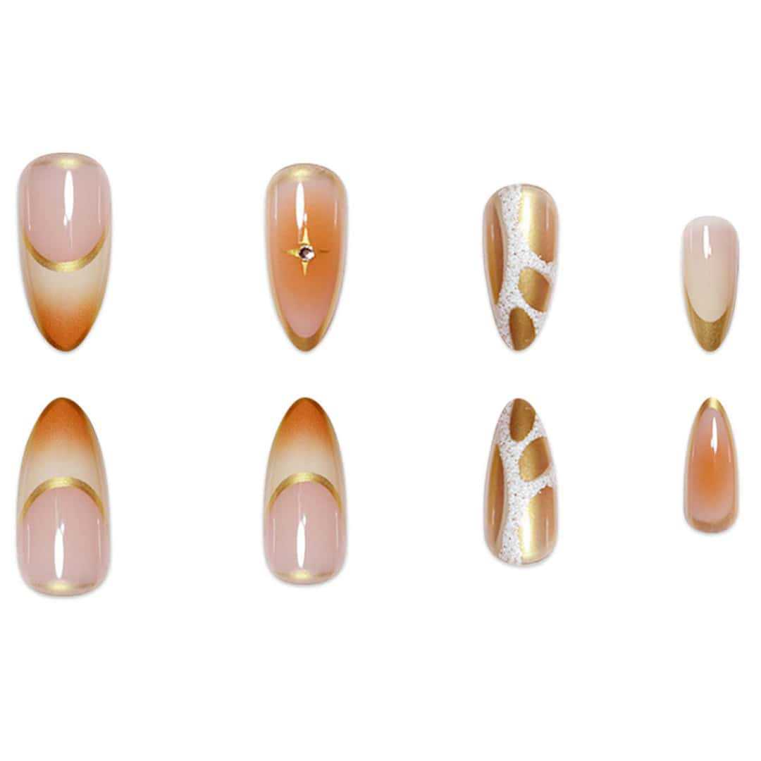 Premium Stiletto Nail Extensions with Artistic Design Bowlift