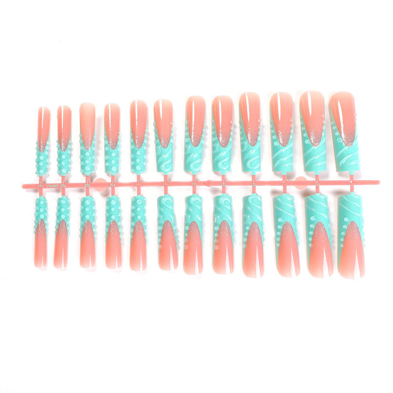 Elegant Artificial Nail Set with Glitter Accents Bowlift
