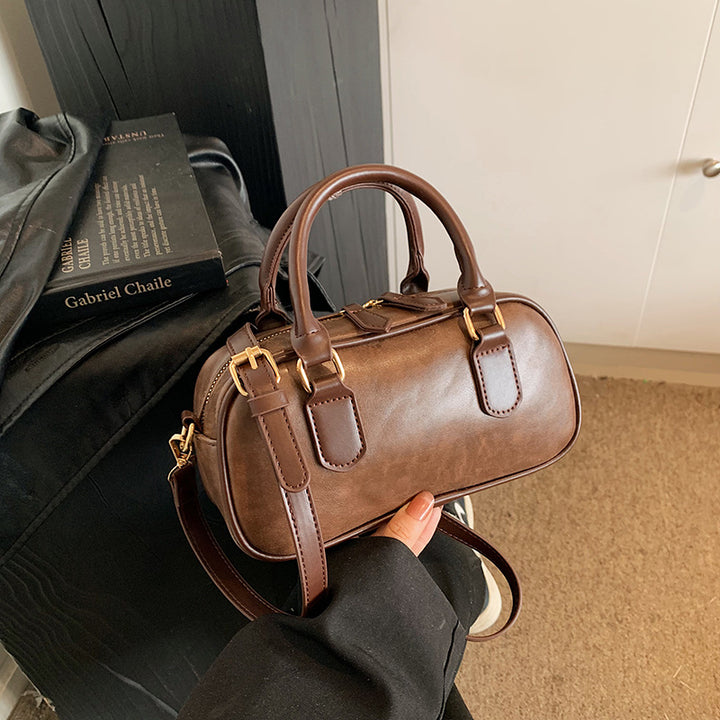 Vintage-Inspired Leather Satchel Bowlift