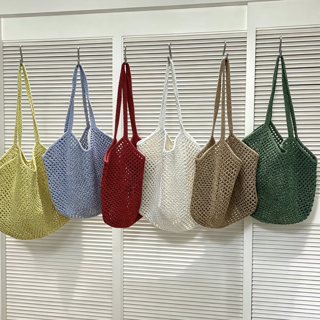 Hand-knotted tote bag in modern net design Bowlift