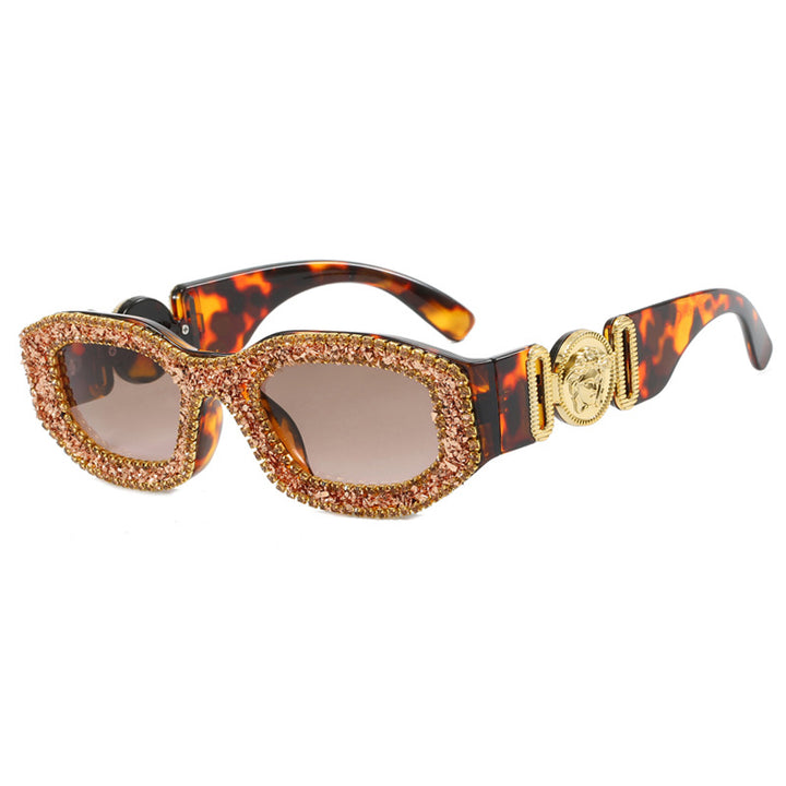 Women's extravagantly designed sunglasses with rhinestone-studded frame Bowlift