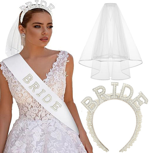 Women's Bridal Satin Ribbon with Sparkling Crystals Bowlift