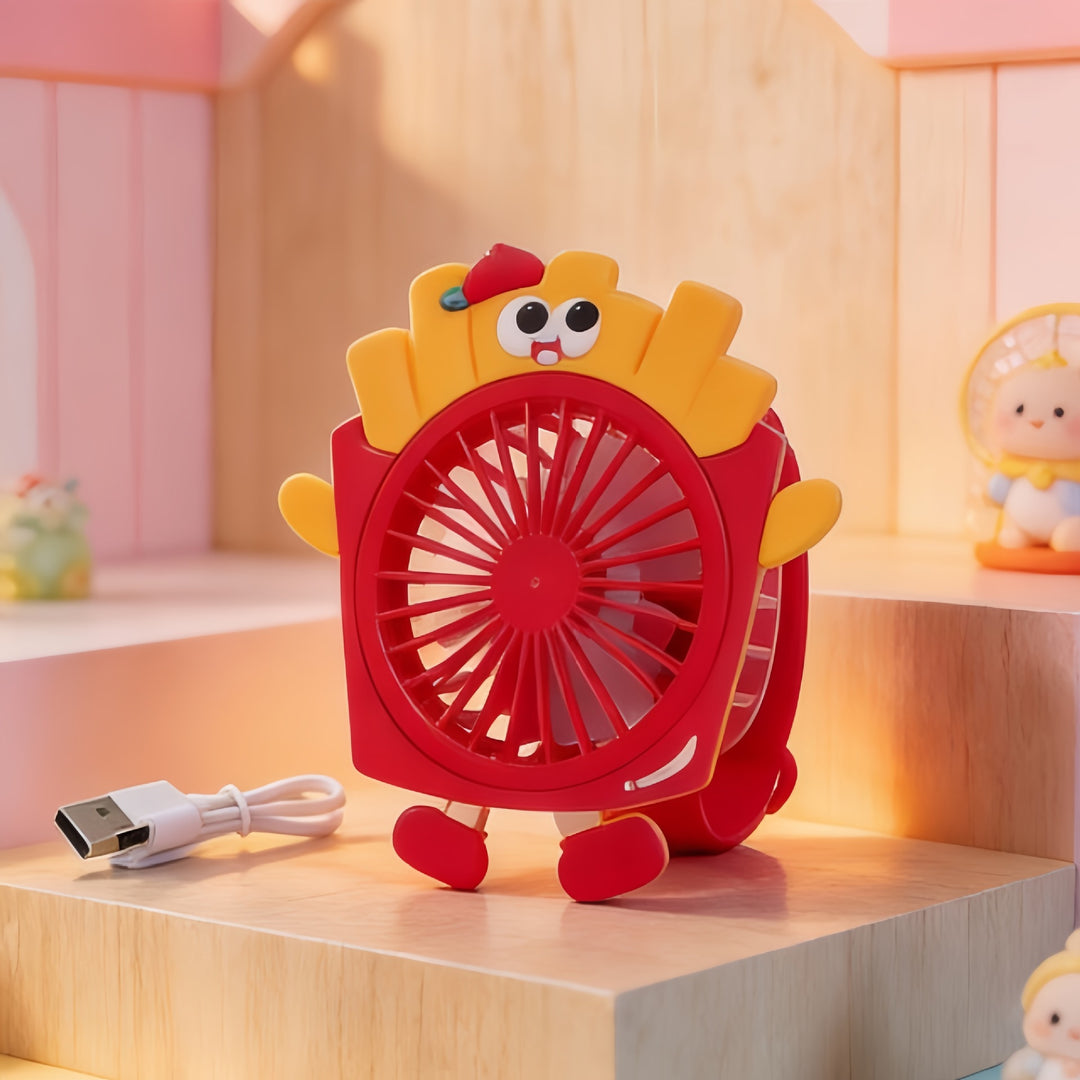 Women's Portable Hand Fan with Cute Animal Design and USB Charging Function Bowlift