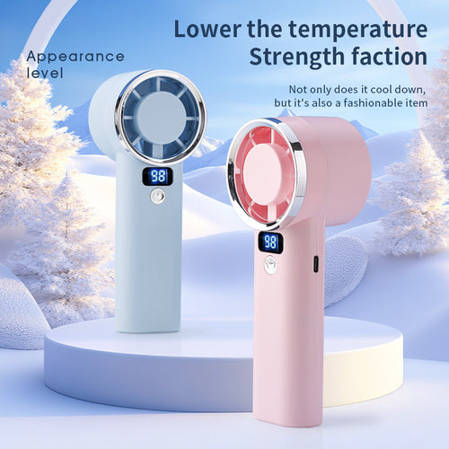 Unisex handheld fan with digital display and five speed levels Bowlift