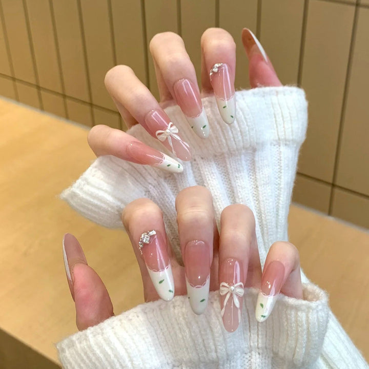 Premium Floral-Design Press-On Nails Bowlift