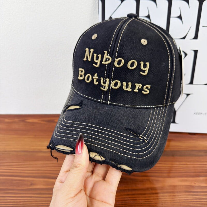 Women's Distressed Adjustable Baseball Cap Bowlift