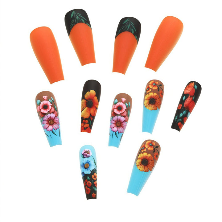 Art Nail Set with Floral Patterns Bowlift