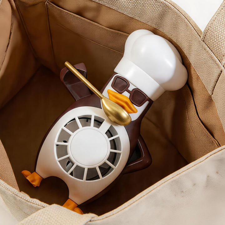 Women's table fan in funny penguin design Bowlift