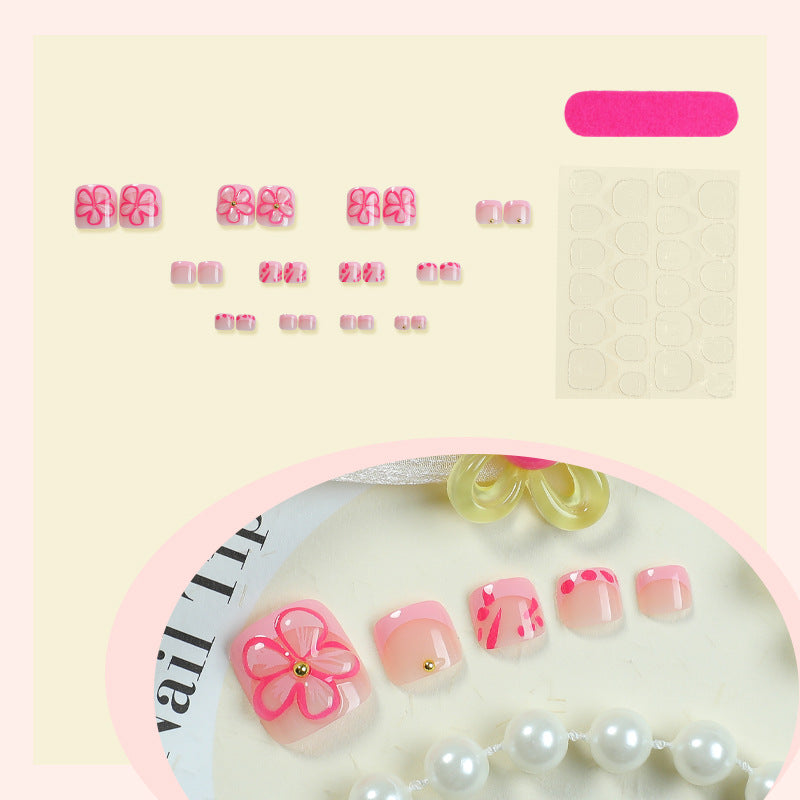 Acrylic nail set with playful flower designs Bowlift