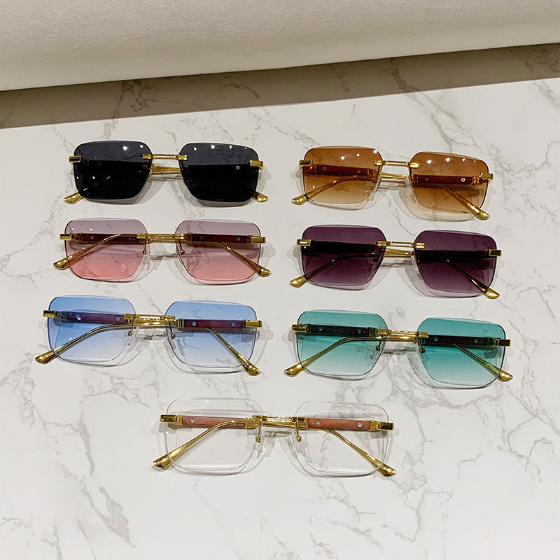 Women's fashionable rectangular sunglasses with elegant metal accent Bowlift