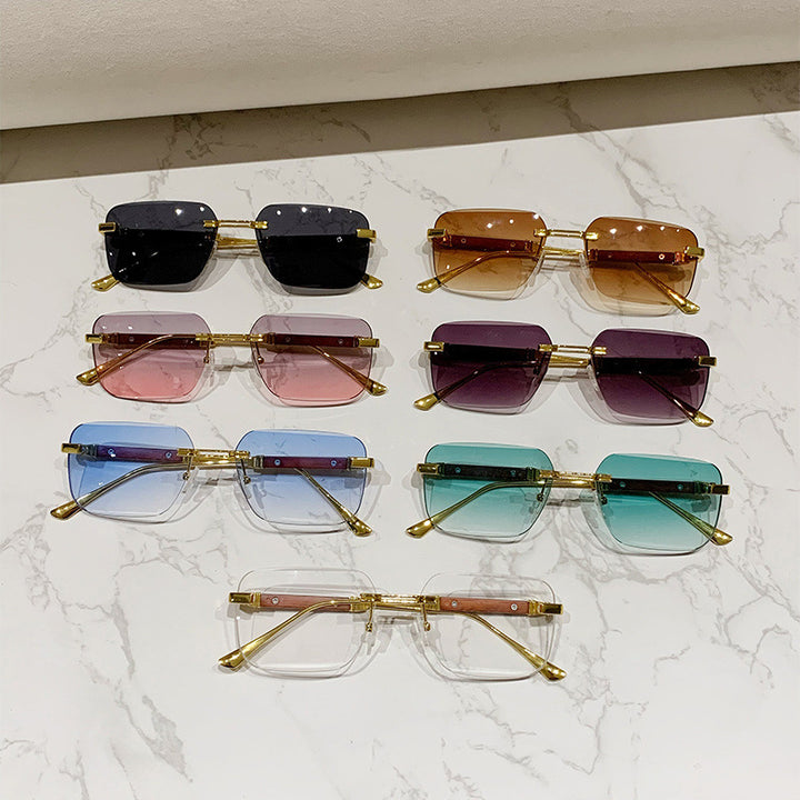 Women's fashionable rectangular sunglasses with elegant metal accent Bowlift