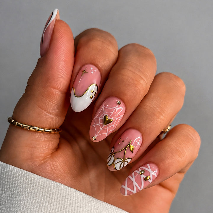 Artistic Halloween Themed Press-On Nail Set Bowlift