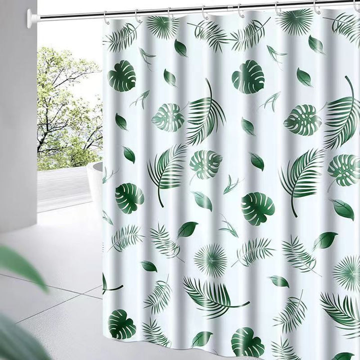 Botanical Leaf Pattern Shower Curtain Bowlift