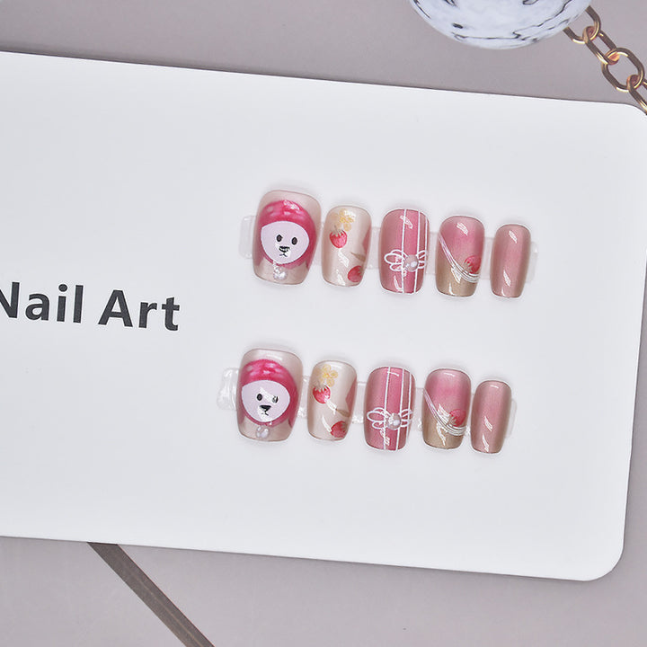 Artistic Cartoon-Themed Press-On Nail Art Bowlift