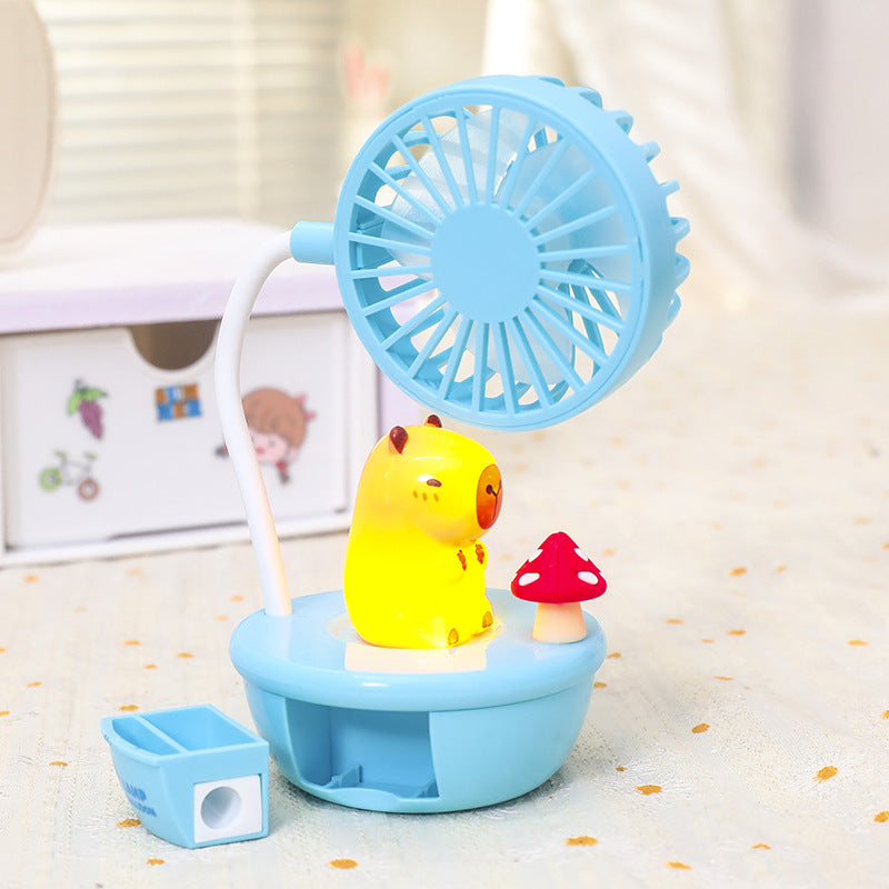 Women Portable Hand Fan with LED Panda Design Bowlift