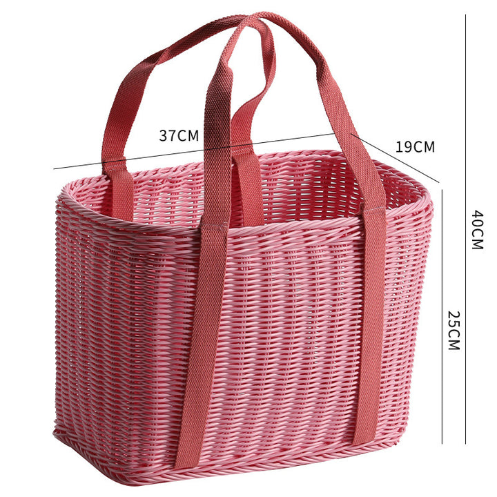 Unisex Robust braided shopping basket with comfortable fabric handles Bowlift