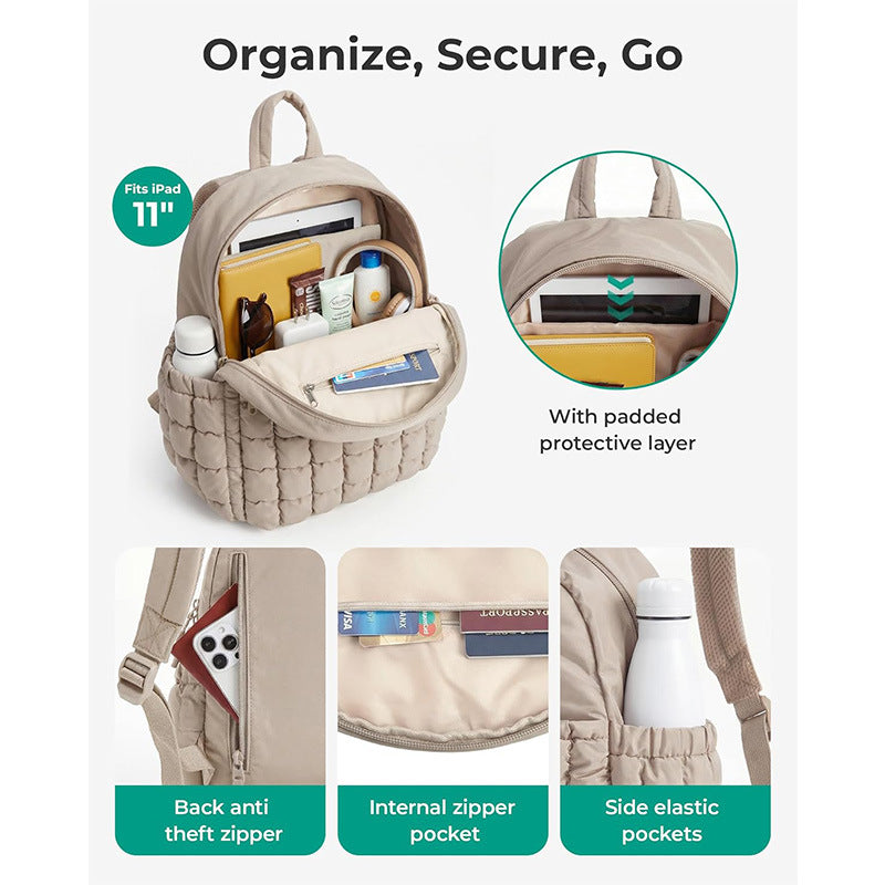 Quilted Puffer Backpack Bowlift