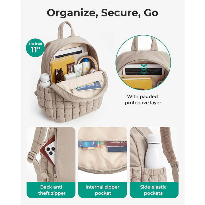 Quilted Puffer Backpack Bowlift
