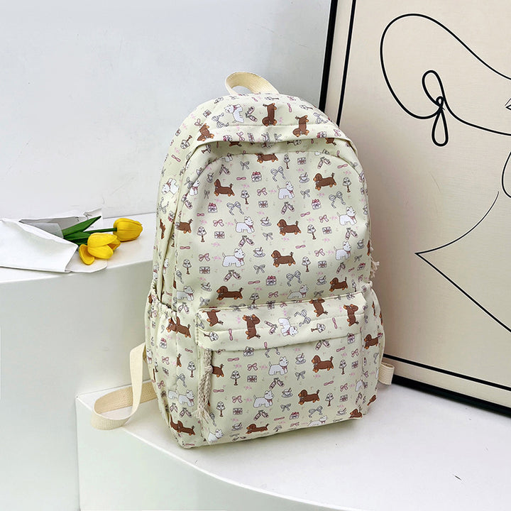 Dog-Themed Casual Backpack Bowlift