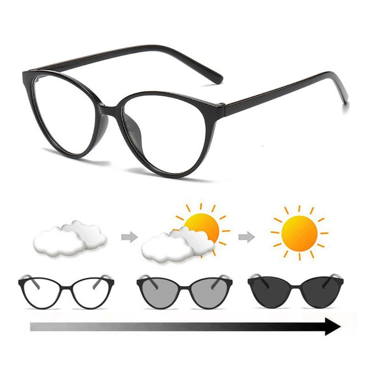 Women's trendy light-sensitive cat-eye glasses Bowlift