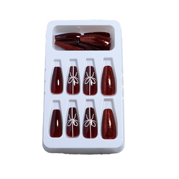 Artistic Glittery Press-On Nail Set Bowlift