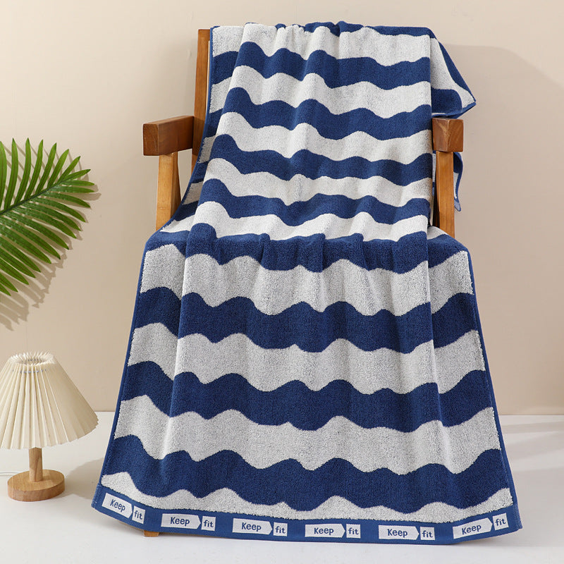 Terry Bath Towel With Modern Dot Design Bowlift