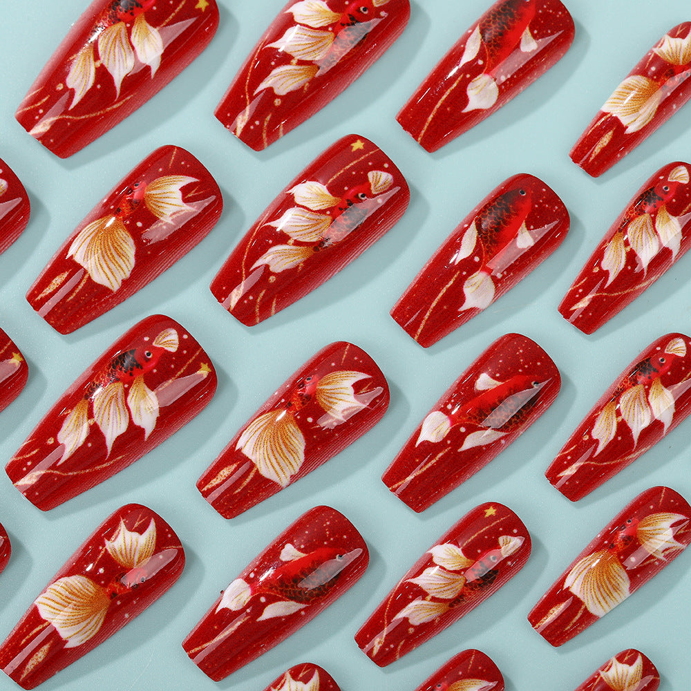 Artificial nail tips with floral accents Bowlift