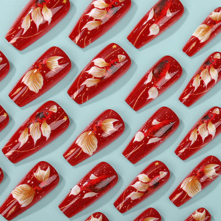 Artificial nail tips with floral accents Bowlift
