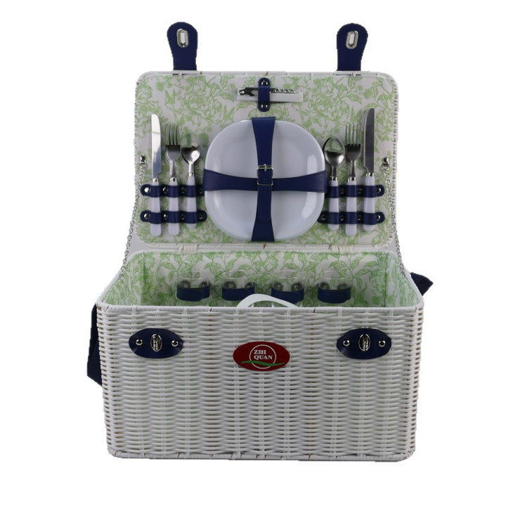 Ladies picnic basket with integrated dish set and cooling compartment Bowlift