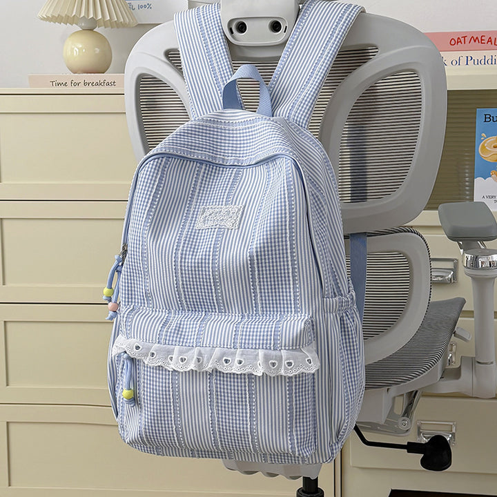 Stylish Striped Design Backpack Bowlift