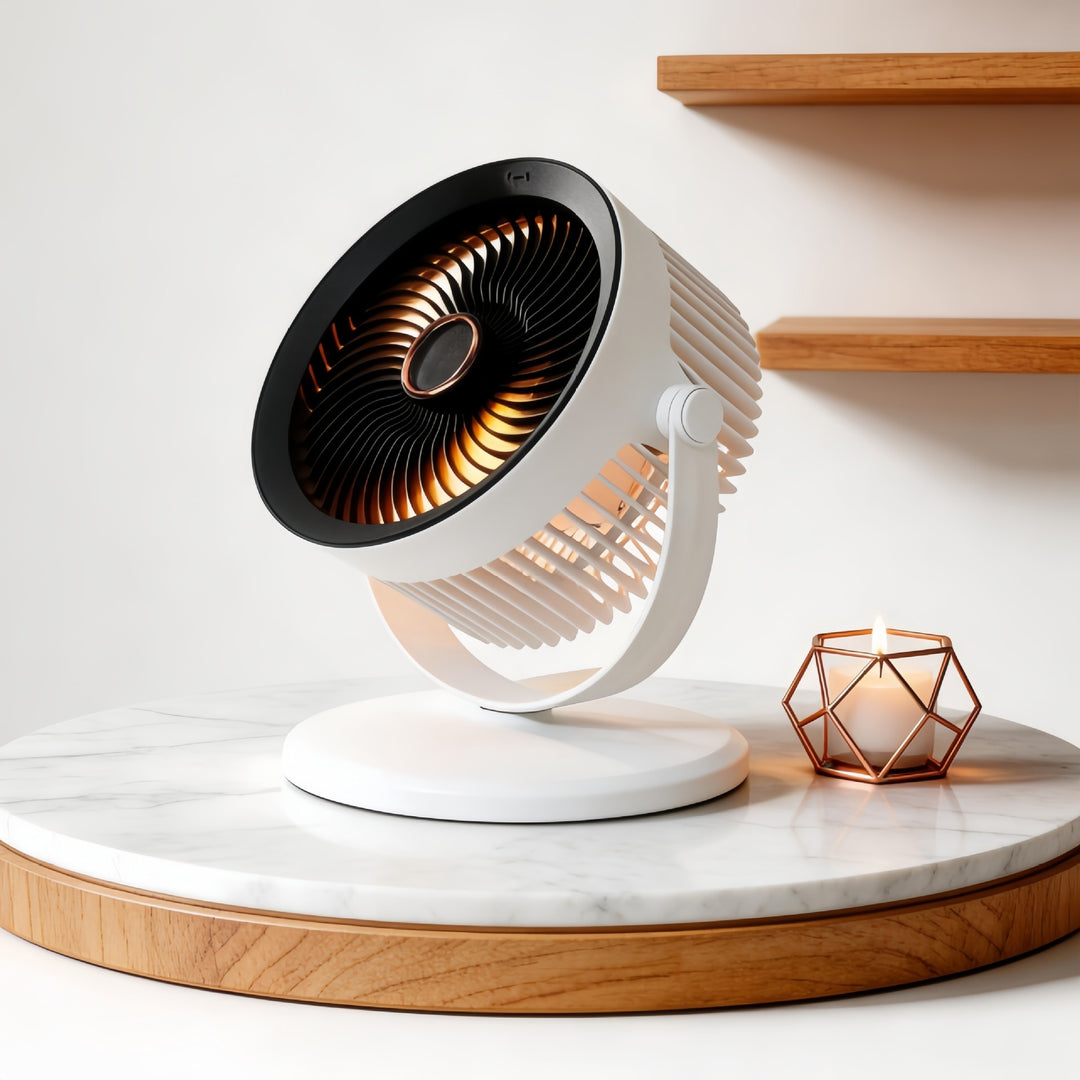 Women Portable Fan with Integrated LED Light Bowlift