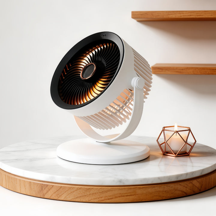 Women Portable Fan with Integrated LED Light Bowlift