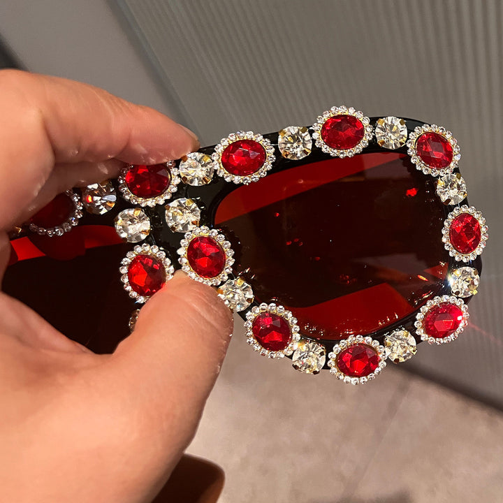 Ladies Glamorous Sunglasses with Sparkling Crystal Frame Bowlift