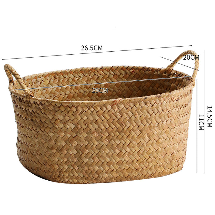 Unisex Braided Storage Basket with Ergonomic Handles Bowlift