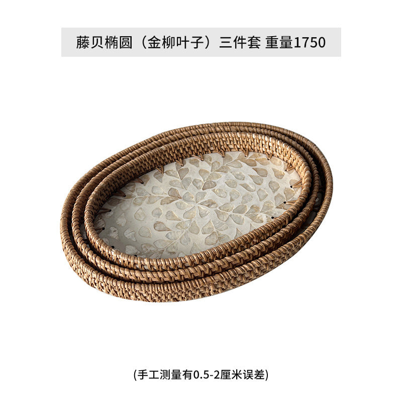 Ladies Elegant Serving Plate Set made of handwoven natural material Bowlift