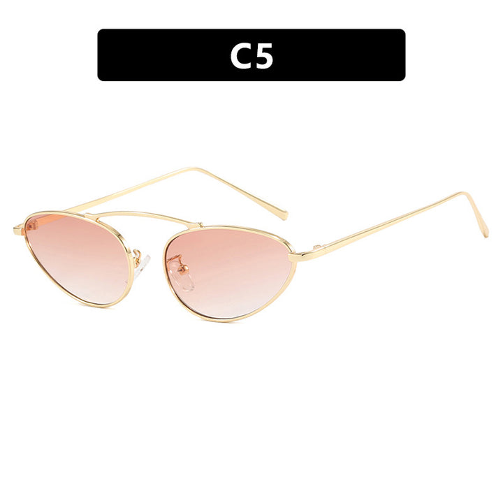 Women trendy Cat-Eye sunglasses with slim metal frame Bowlift