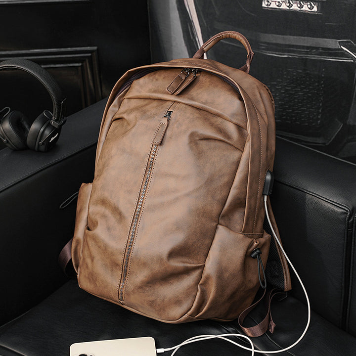 Elegant Backpack Made of Durable Faux Leather with Multifunctional Compartments Bowlift