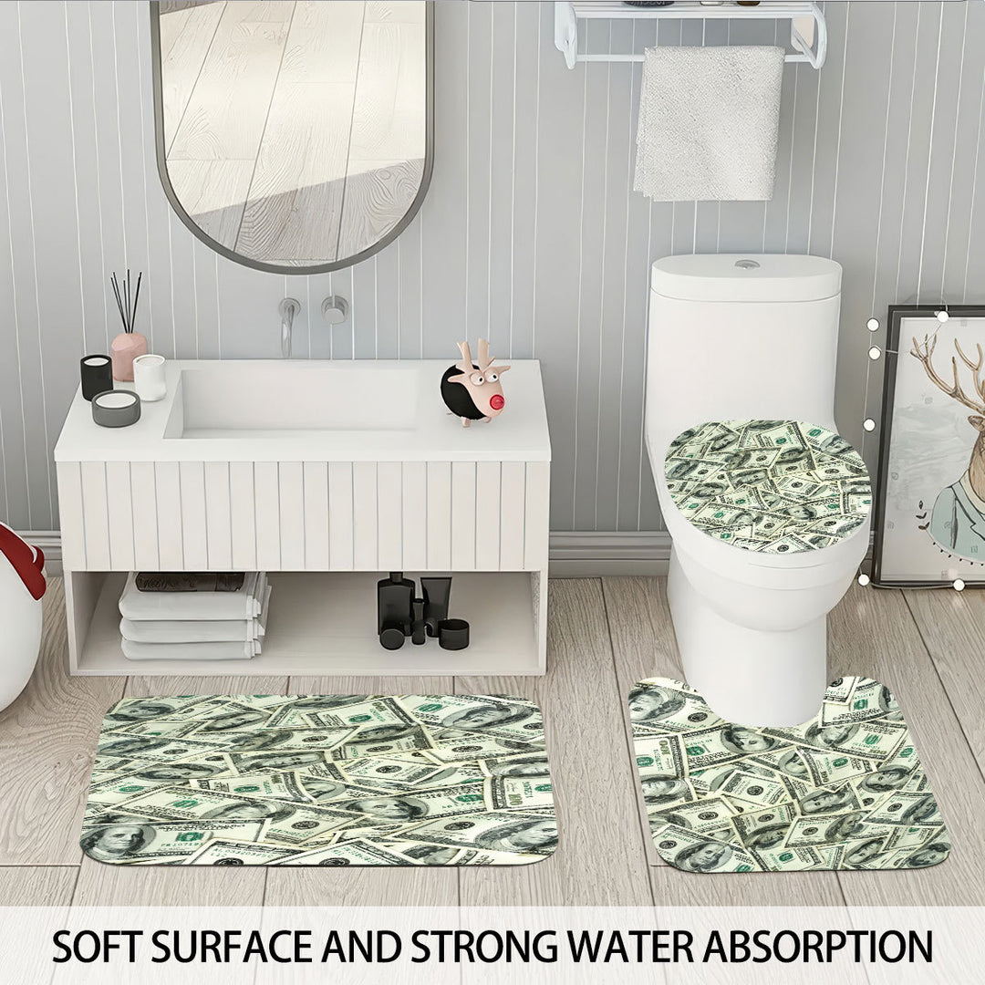 Digital Dollar Bill Bathroom Set Bowlift