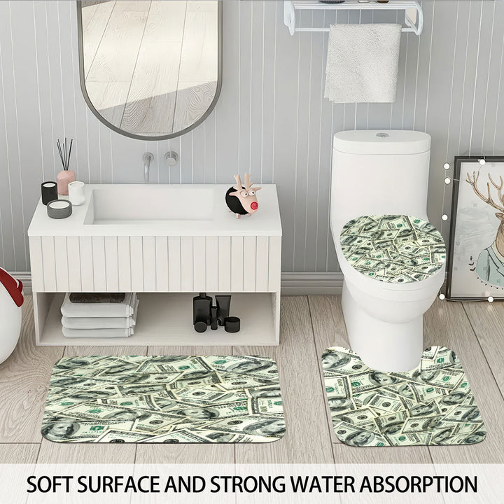 Digital Dollar Bill Bathroom Set Bowlift
