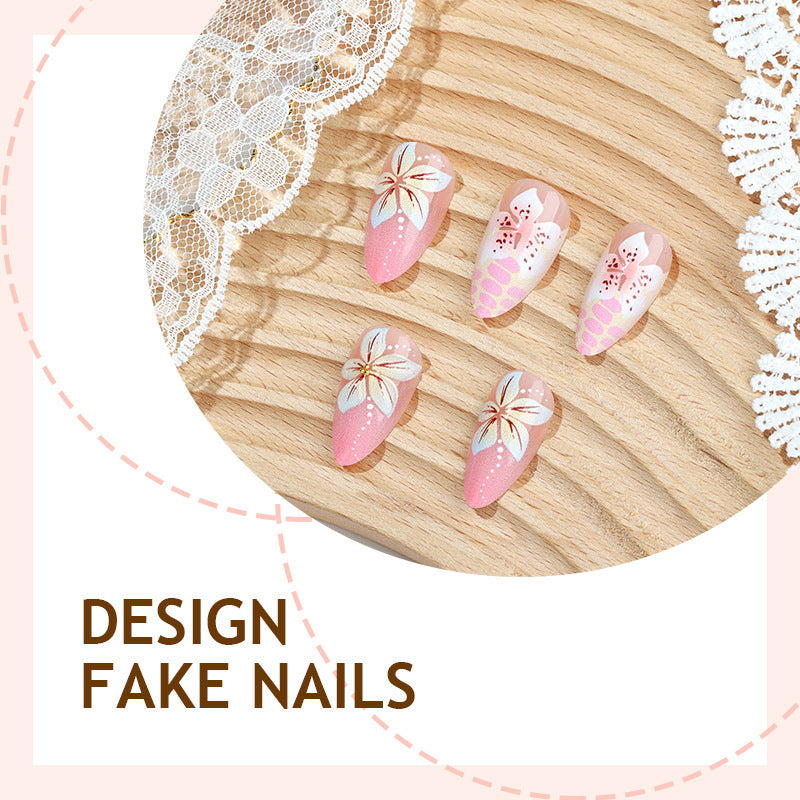 Artistic Nail Set with Floral Accents Bowlift