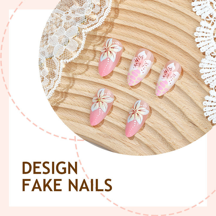Artistic Nail Set with Floral Accents Bowlift