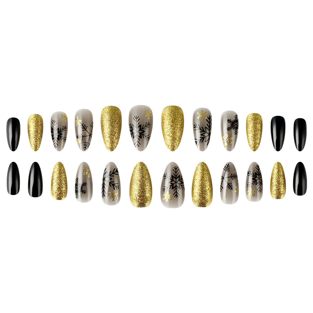Elegant Winter-Themed Press-On Nail Set Bowlift