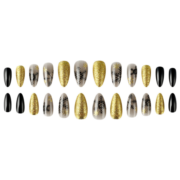 Elegant Winter-Themed Press-On Nail Set Bowlift