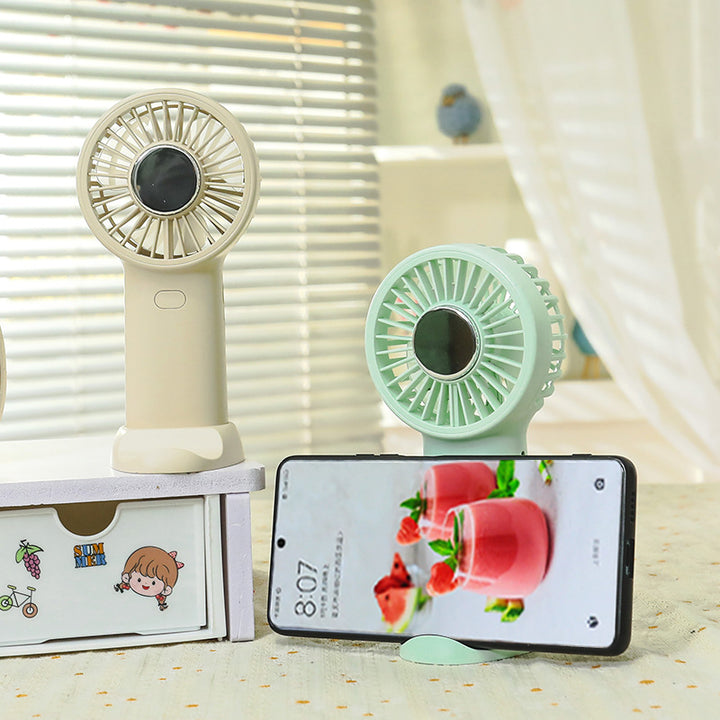 Women's Portable Hand Fan with Ergonomic Handle and USB Charging Function Bowlift