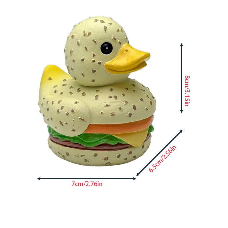 Funny rubber duck in hamburger design Bowlift