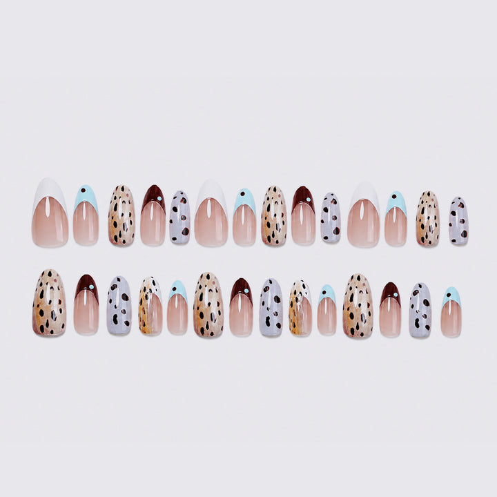 Fashionable animal print artificial nail set Bowlift