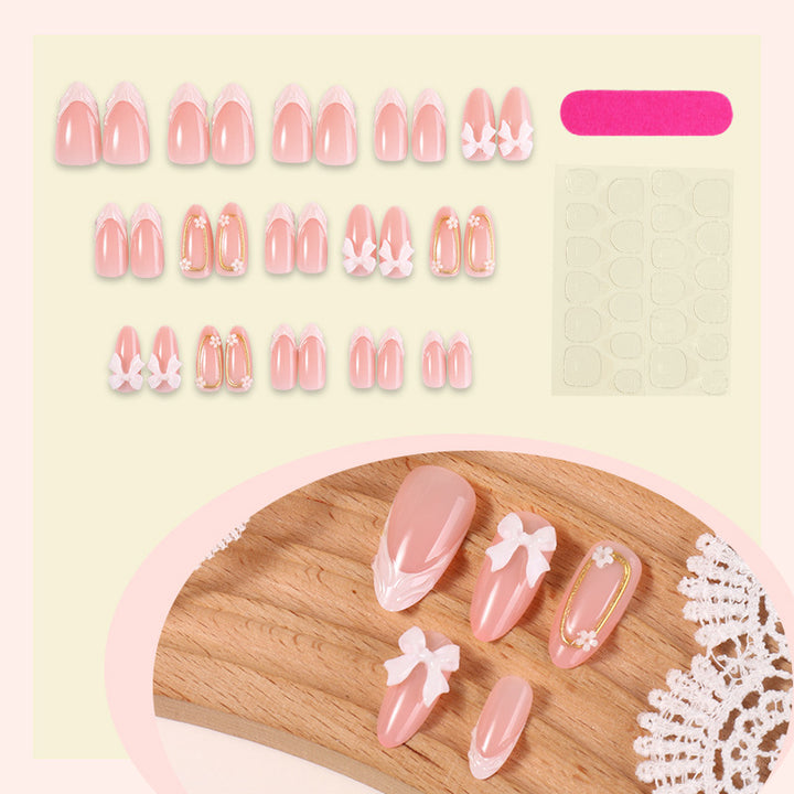 Elegant 3D Floral Press-On Nail Art Set Bowlift