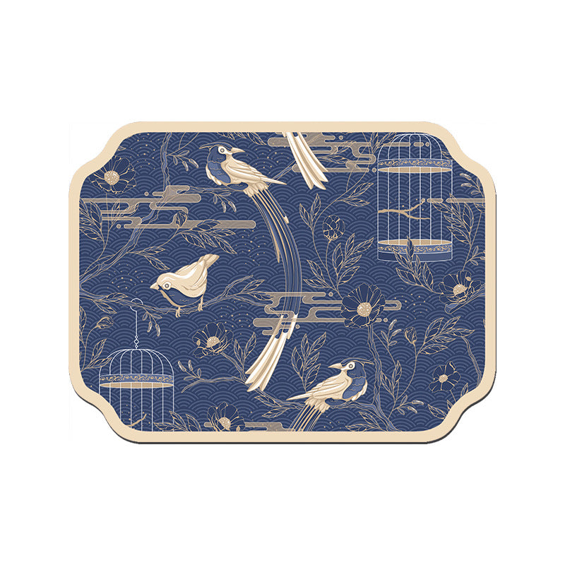 Floral Pattern Kitchen Drain Mat Bowlift